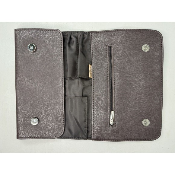 ZOREYA Z'OREYA Makeup Brush Bag Carrier for Cosmetics Brown with Snaps Pocket - Picture 6 of 9